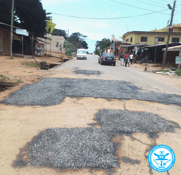 Pothole Patching on selected roads in Ablekuma North