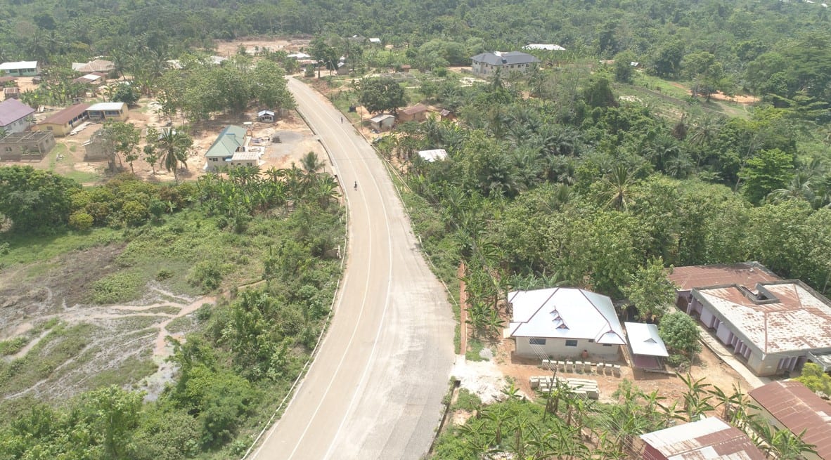 Bitumen surfacing of 10.4km road from Kurofa to Brentuokrom