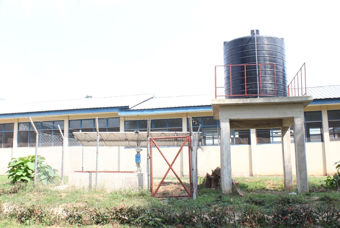 Mechanized Borehole Fitted with Electric Pump and overhead Water Tank at Bompata Presbyterian SHS