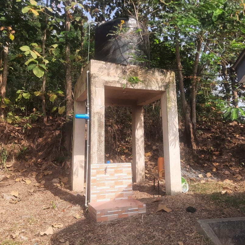 Construction of Mechanized borehole fitted with electric pump and overhead water tank at Juaso