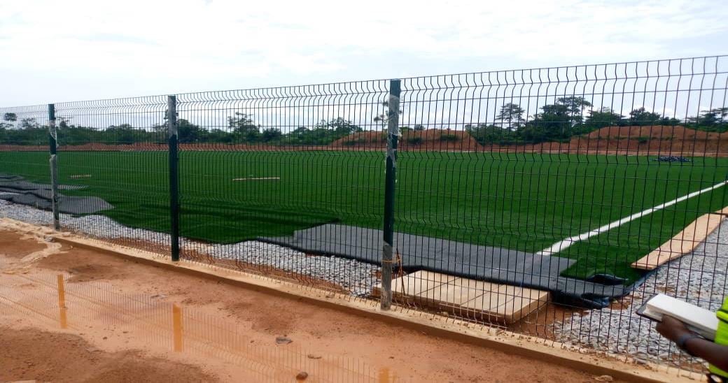 Construction of AstroTurf at Assin Dompim