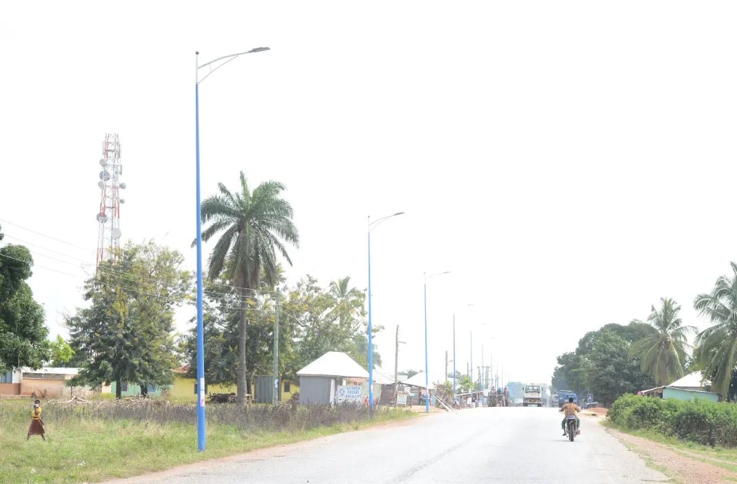 Installation of Silver Poles Streetlights at Akokoa
