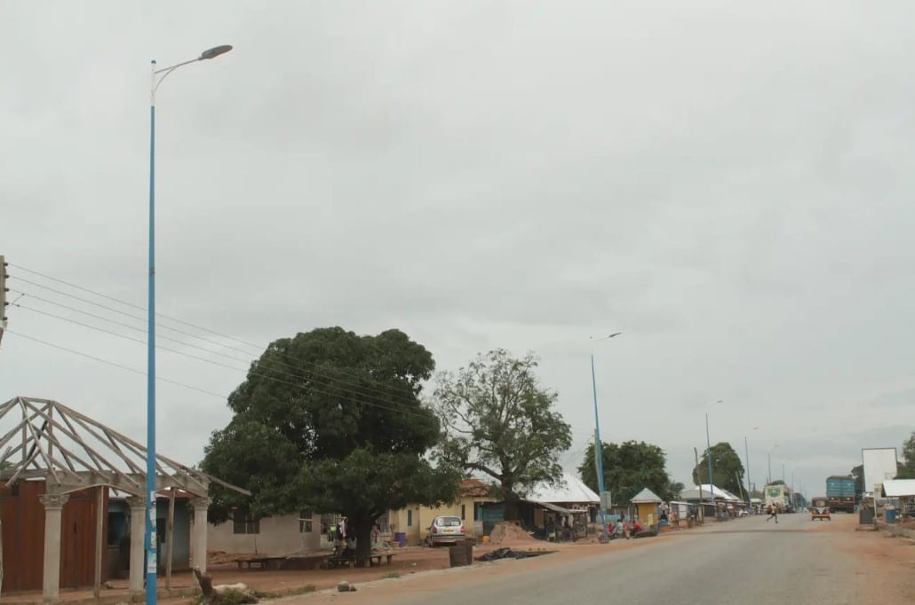 Installation of Silver Poles Streetlights at Sanwakyi Afrefreso