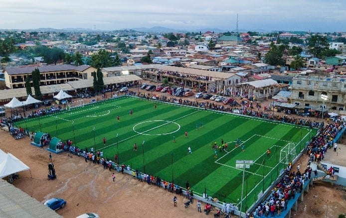 Construction of Astro Turf at Akweley