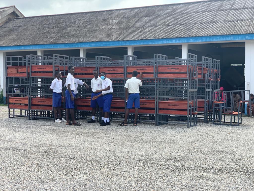 Supply of 150 dual Desk, 10 sets of hexagonal table and chair to Ayirebi-Yankson M/A Primary School