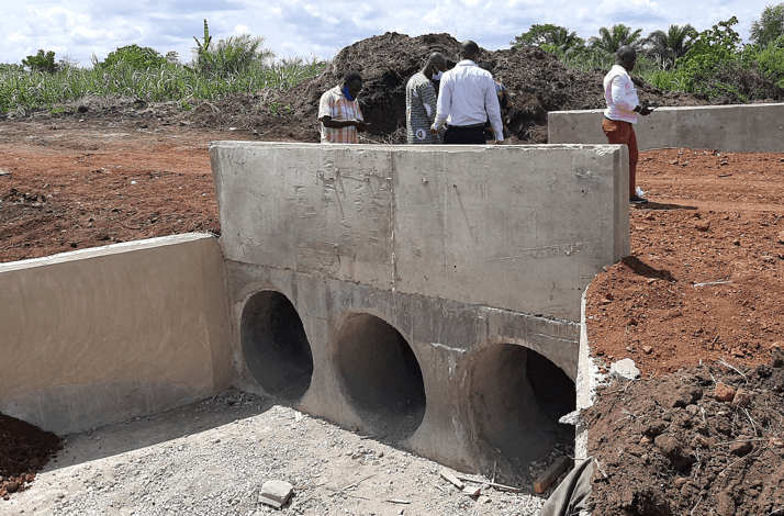 Construction of Triple Pipe Culvert - 8meters Long at New Winneba