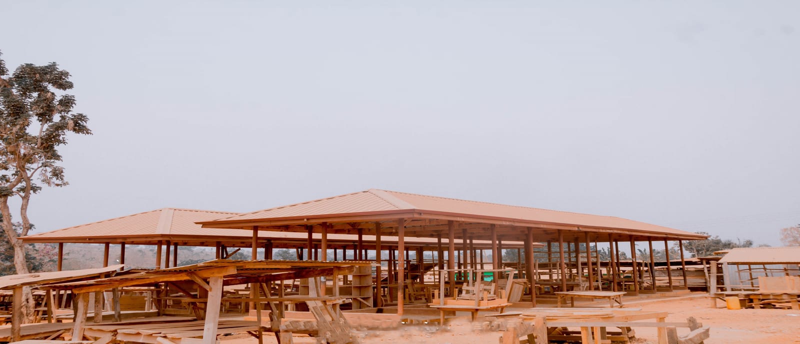 Construction of 2No.20 Unit Open Market Shed at Ahomahomaso
