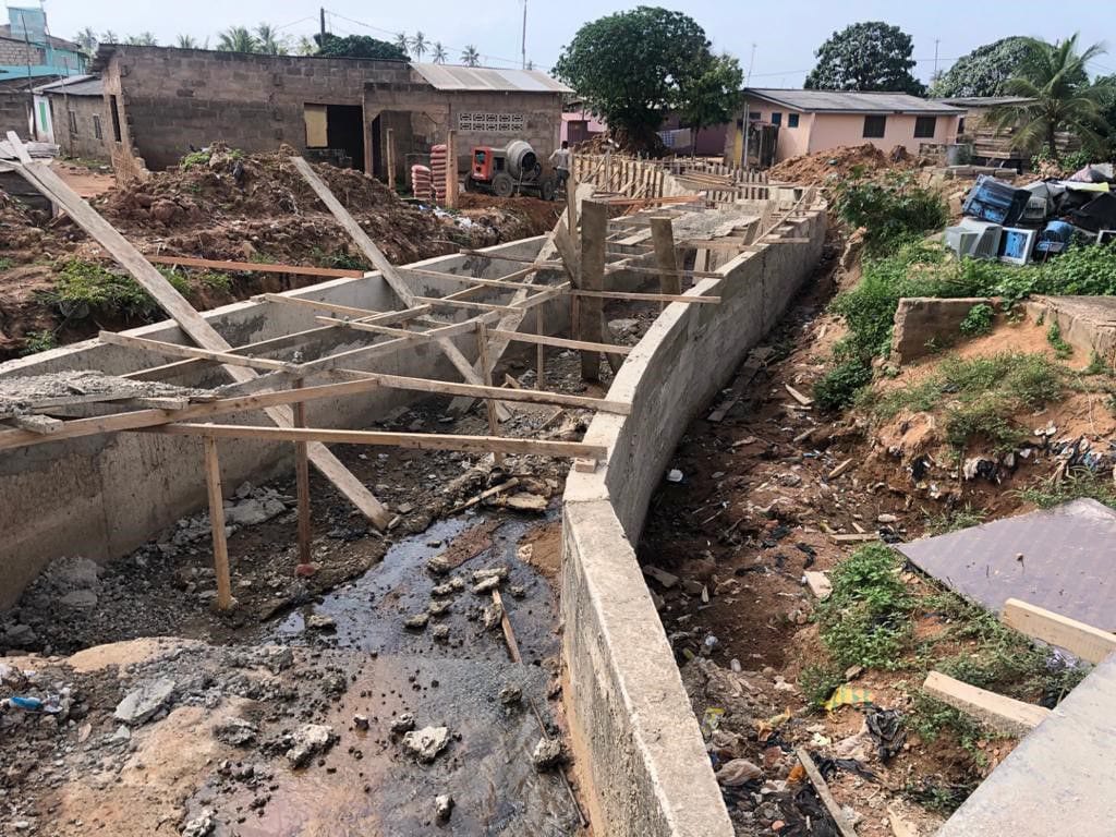 Construction of Storm Drain at Kokrobite