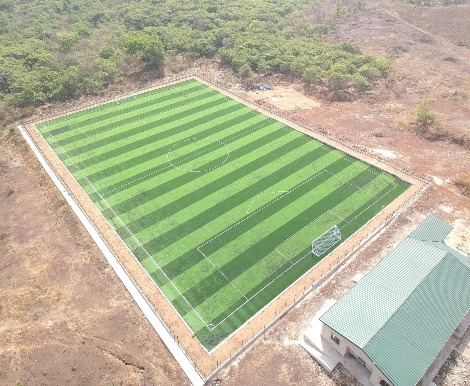 Construction of AstroTurf at Faaman
