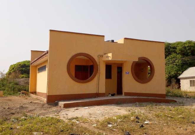 10-seater water closet toilets with merchanized boreholes at Nakpayili