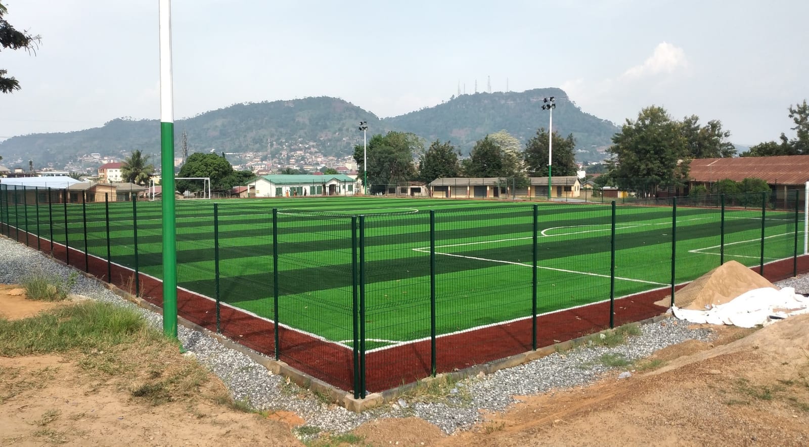 Construction of Astroturf at Sarkodie School