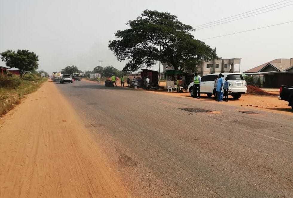 Pothole Patching On Prampram Main Road