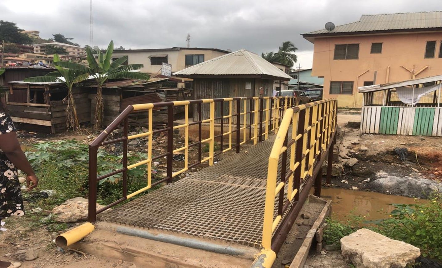 Construction of footbridge at Kwabrafoso