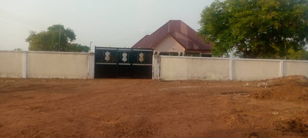 Construction of 3 bedroom self-contain Bungalow with a fence wall and a security room at Yunyoo